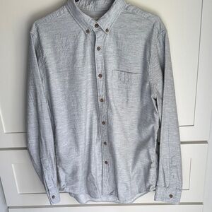American Eagle Outfitters Light Gray Casual Button-Down Shirt